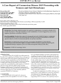 Cover page: A Case Report of Coronavirus Disease 2019 Presenting with Tremors and Gait Disturbance