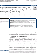 Cover page: Highlight selection of radiochemistry and radiopharmacy developments by editorial board (January-June 2020).