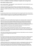 Cover page: Errors in antibiotic transitions between hospital and nursing home: How often do they occur?