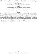 Cover page: Decision-Making Under Uncertain Circumstances in Borderline PersonalityDisorder (BPD) Patients