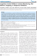 Cover page: Cognitive Control Reflects Context Monitoring, Not Motoric Stopping, in Response Inhibition