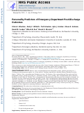 Cover page: Personality Predictors of Emergency Department Post-Discharge Outcomes.