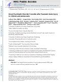 Cover page: Novel Psychiatric Disorder 6 Months After Traumatic Brain Injury in Children and Adolescents.