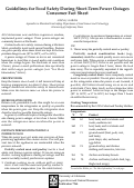 Cover page: Guidelines for Food Safety During Short-Term Power Outages: Consumer Fact Sheet