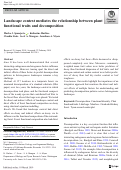 Cover page: Landscape context mediates the relationship between plant functional traits and decomposition