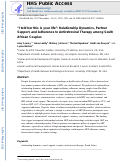 Cover page: ‘I told her this is your life’: relationship dynamics, partner support and adherence to antiretroviral therapy among South African couples