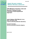 Cover page: GHG Mitigation Potential, Costs and Benefits in Global Forests: A Dynamic Partial 
Equilibrium Approach