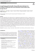 Cover page: Social Change and the Health of Sexual Minority Individuals: Do the Effects of Minority Stress and Community Connectedness Vary by Age Cohort?