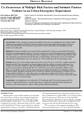 Cover page: Co-Occurrence of Multiple Risk Factors and Intimate Partner Violence in an Urban Emergency Department