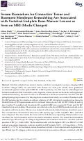 Cover page: Serum Biomarkers for Connective Tissue and Basement Membrane Remodeling Are Associated with Vertebral Endplate Bone Marrow Lesions as Seen on MRI (Modic Changes)