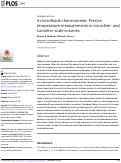 Cover page: A microfluidic thermometer: Precise temperature measurements in microliter- and nanoliter-scale volumes