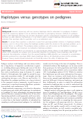 Cover page: Haplotypes versus Genotypes on Pedigrees