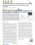 Cover page: Quantifying Ligand Binding to the Surface of Metal–Organic Frameworks