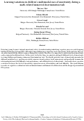 Cover page: Learning variations in children’s multimodal cues of uncertainty during a math-related numerical discrimination task