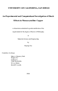 Cover page: An experimental and computational investigation of shock effects in monocrystalline copper