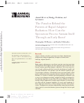 Cover page: The Paradox Behind the Pattern of Rapid Adaptive Radiation: How Can the Speciation Process Sustain Itself Through an Early Burst?