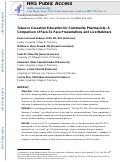 Cover page: Tobacco cessation education for pharmacists: Face-to-face presentations versus live webinars