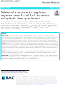 Cover page: Deletion of a non-canonical regulatory sequence causes loss of Scn1a expression and epileptic phenotypes in mice