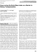 Cover page: Overcoming the Body Mass Index as a Barrier in Kidney Transplantation