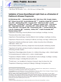 Cover page: Validation of Serum Neurofilament Light Chain as a Biomarker of Parkinson's Disease Progression