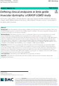 Cover page: Defining clinical endpoints in limb girdle muscular dystrophy: a GRASP-LGMD study.