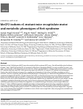 Cover page: MeCP2 isoform e1 mutant mice recapitulate motor and metabolic phenotypes of Rett syndrome