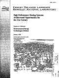 Cover page: High Performance Glazing Systems: Architectural Opportunities for the 21st Century