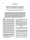 Cover page: Regional cerebral blood flow during an attack of vertebrobasilar insufficiency.