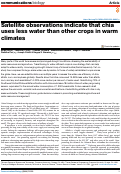 Cover page: Satellite observations indicate that chia uses less water than other crops in warm climates.