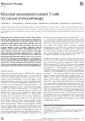 Cover page: Mucosal-associated invariant T&nbsp;cells for cancer immunotherapy