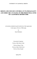 Cover page: Redox and oxygen control on water quality and mercury cycling in the profundal zone of California reservoirs