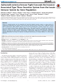 Cover page: Salmonella enterica Serovar Typhi Conceals the Invasion-Associated Type Three Secretion System from the Innate Immune System by Gene Regulation