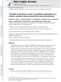 Cover page: The Fight is Two Times as Hard: A Qualitative Examination of a Violence Syndemic Among Young Black Sexual Minority Men.