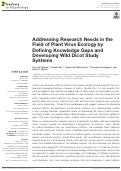 Cover page: Addressing Research Needs in the Field of Plant Virus Ecology by Defining Knowledge Gaps and Developing Wild Dicot Study Systems