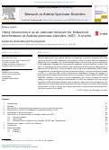 Cover page: Using neuroscience as an outcome measure for behavioral interventions in Autism spectrum disorders (ASD): A review