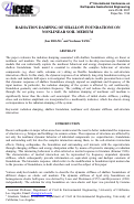 Cover page: Radiation Damping of Shallow Foundations on Nonlinear Soil Medium