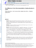 Cover page: Does Sex Matter in the Clinical Presentation of Eating Disorders in Youth?