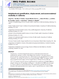 Cover page: Neighborhood gentrification, displacement, and severe maternal morbidity in California.