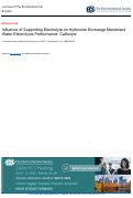 Cover page: Influence of Supporting Electrolyte on Hydroxide Exchange Membrane Water Electrolysis Performance: Catholyte