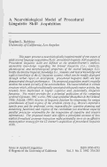 Cover page: A Neurobiological Model of Procedural Linguistic Skill Acquisition