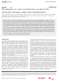 Cover page: Development of a new oral poliovirus vaccine for the eradication end game using codon deoptimization