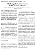 Cover page: The Design Parameters for the MICE Tracker Solenoid