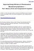 Cover page: Improving Energy Efficiency in Pharmaceutical Manufacturing Operations -- Part I: Motors, Drives and Compressed Air Systems