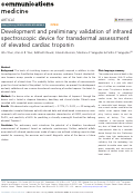 Cover page: Development and preliminary validation of infrared spectroscopic device for transdermal assessment of elevated cardiac troponin