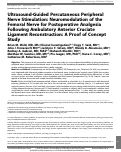 Cover page: Ultrasound-Guided Percutaneous Peripheral Nerve Stimulation: Neuromodulation of the Femoral Nerve for Postoperative Analgesia Following Ambulatory Anterior Cruciate Ligament Reconstruction: A Proof of Concept Study.