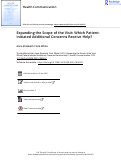 Cover page: Expanding the Scope of the Visit: Which Patient-initiated Additional Concerns Receive Help?