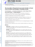 Cover page: The association of early life socioeconomic position on breast cancer incidence and mortality: a systematic review