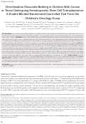 Cover page: Chlorhexidine gluconate bathing in children with cancer or those undergoing hematopoietic stem cell transplantation: A double‐blinded randomized controlled trial from the Children's Oncology Group