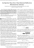 Cover page: An Epsilon-Near-Zero Total-Internal-Reflection Metamaterial Antenna