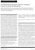 Cover page: Team-Based Interprofessional Competency Training for Dementia Screening and Management